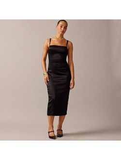 Collection fitted midi dress in stretch satin