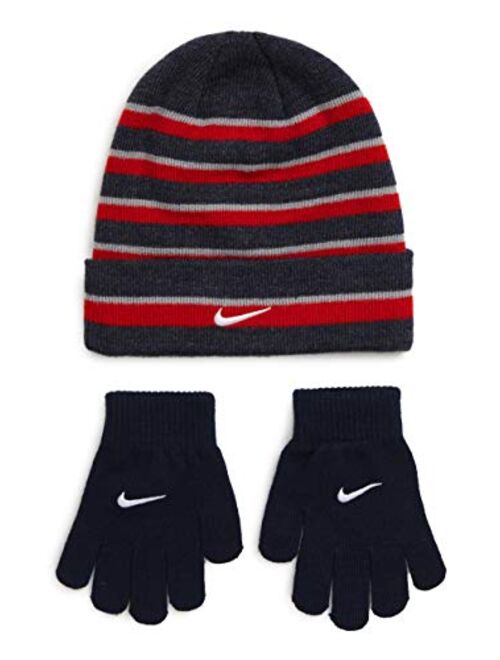 Nike Big Boy's 2-Piece Foldover Beaniet & Gloves Set Youth/8-20