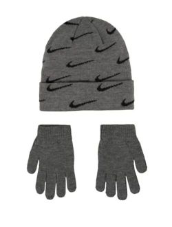 Boys' (8-20) Knit Beanie Cap and Gloves Set
