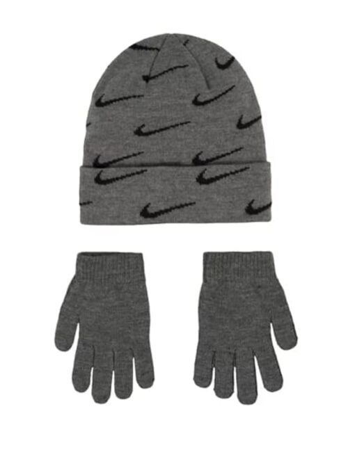 Nike Boys' (8-20) Knit Beanie Cap and Gloves Set
