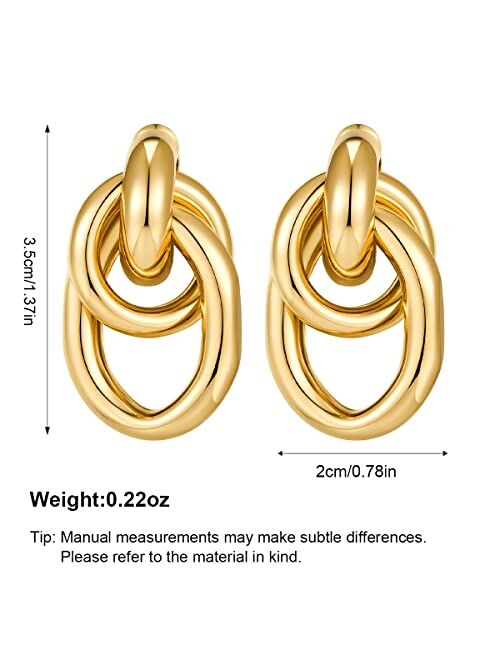 Filmoon Gold Geometric Drop Dangle Earrings for Women Long Link Dangle Earrings Jewelry Gift