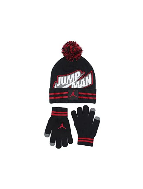 Nike Jumpman Glove & Beanie Hat Boys Clothing Set Size OSFM, Color: Black/Red