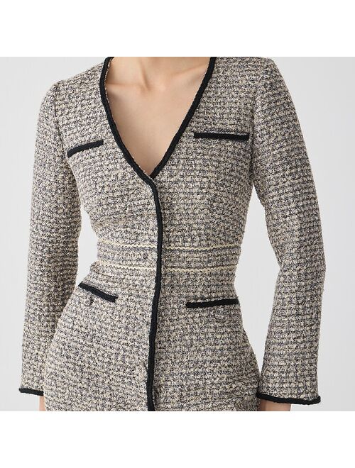 J.Crew Collection V-neck lady dress in tinsel tweed