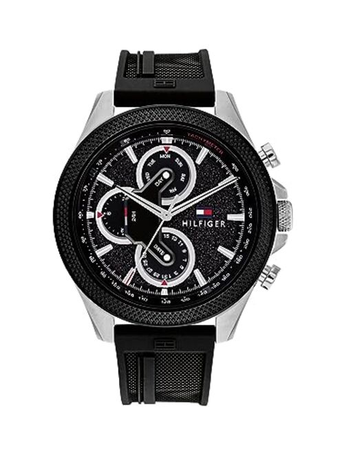 Tommy Hilfiger Men's Large Sport Watch | Multifunction Quartz Movement | Water Resistant | Racing Inspired