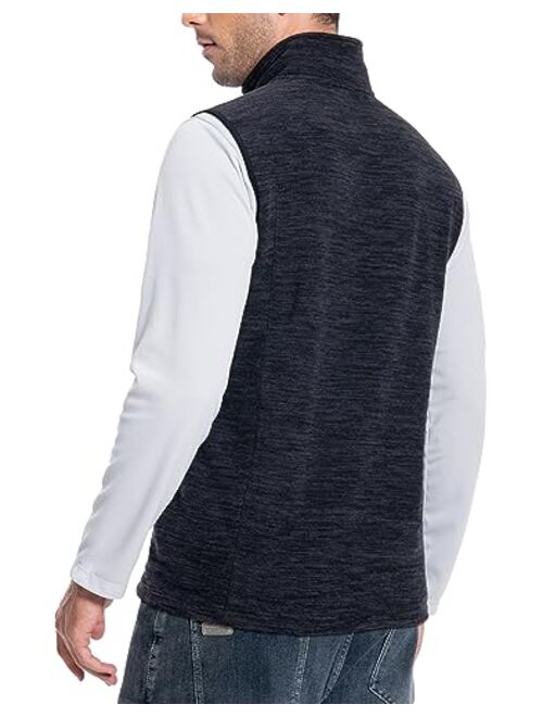 Pioneer Camp Men's Full-Zip Polar Fleece Vest Casual Lightweight Sleeveless Outerwear with 5 Pockets Soft Warm Winter Jacket