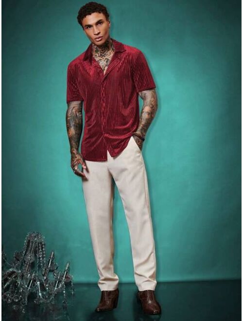 Shein Manfinity Homme Men Solid Button Front Shirt