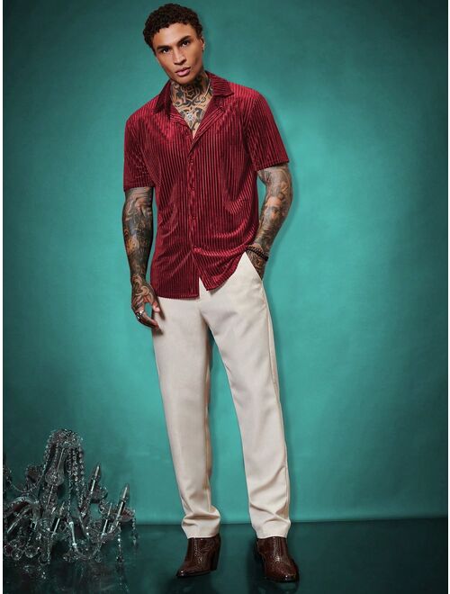 Shein Manfinity Homme Men Solid Button Front Shirt