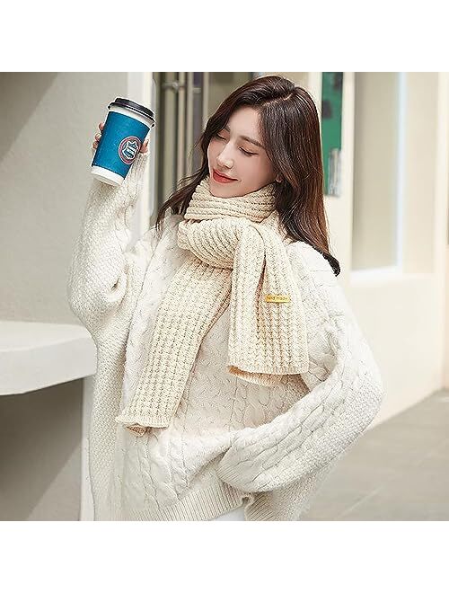 Boaisdus Winter Chunky Knit Scarfs Women's Thick Warm Knit Scarves Soft Long Chunky Knitted Scarf for Outddor Men & Women