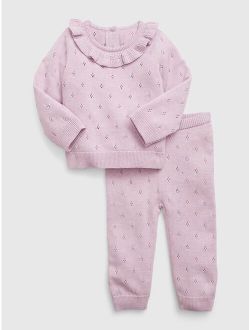 Baby Pointelle Sweater Outfit Set