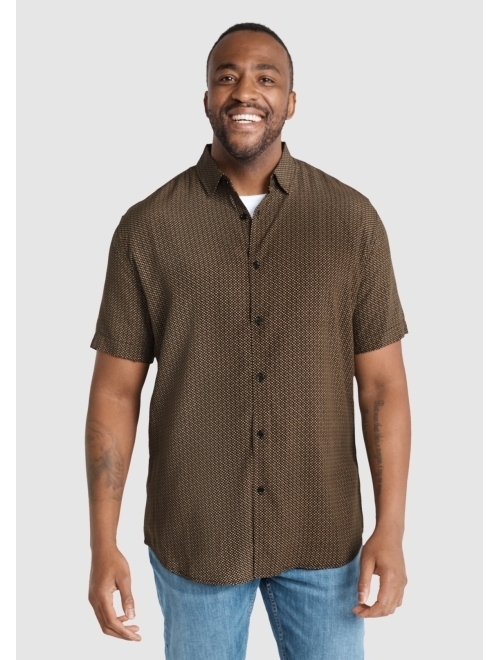Johnny Bigg Men's Big & Tall Flynn Geo Print Viscose Shirt