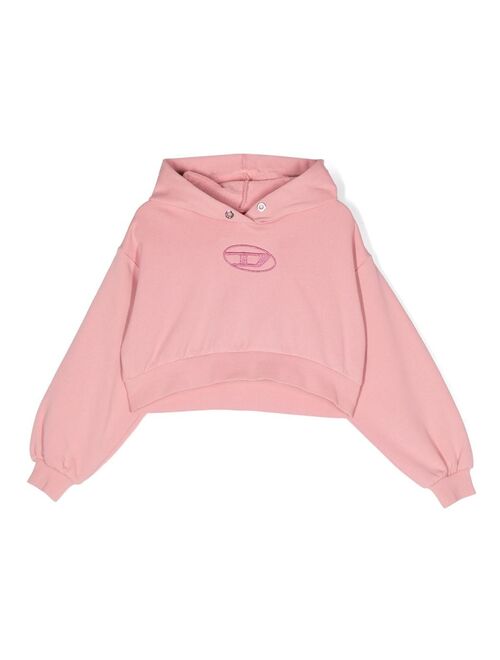 Diesel Kids logo-embroidered cotton hoodie