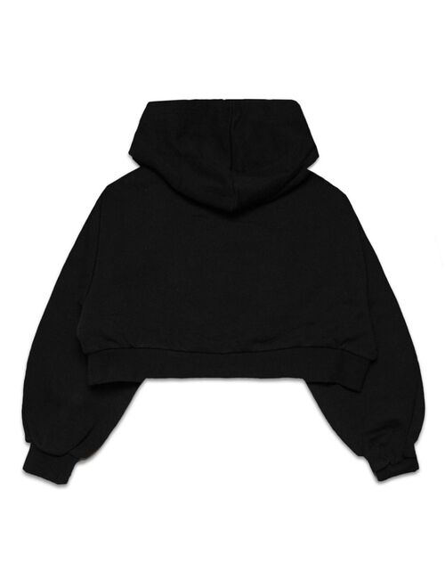 Diesel Kids logo-embroidered cotton hoodie