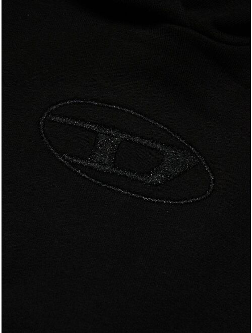 Diesel Kids logo-embroidered cotton hoodie