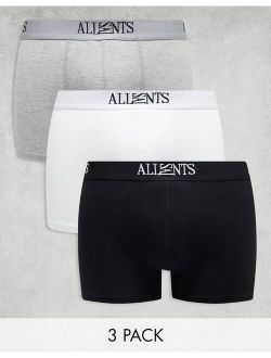 AllSaints 3-pack boxers in white/gray/black