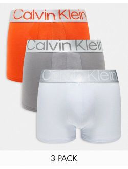 Steel 3-pack trunks in blue, gray and orange
