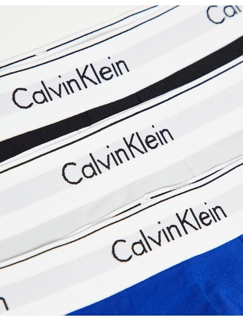 Calvin Klein 3-pack boxer briefs in black, blue and gray