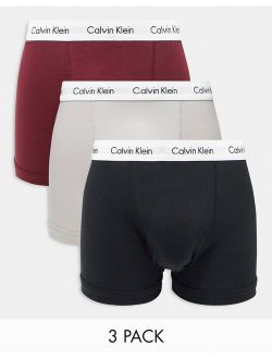 3-pack trunks in black, gray and burgundy