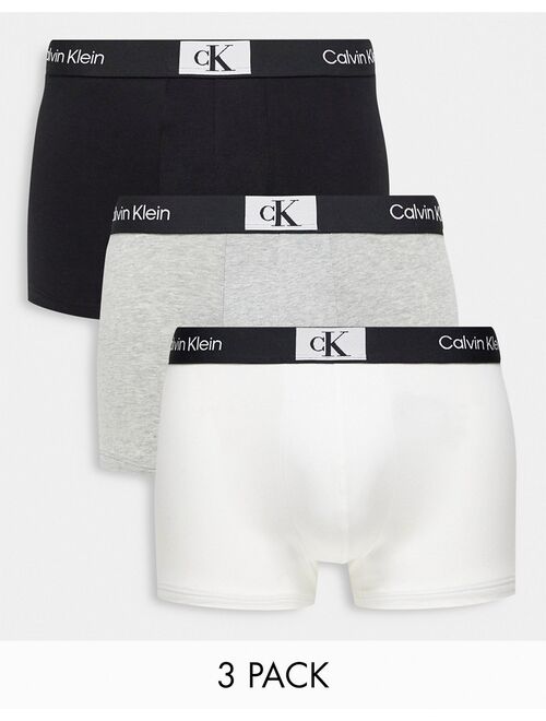 Calvin Klein CK 96 3 pack cotton trunks in multi