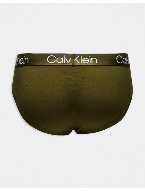 Calvin Klein 3-pack briefs in navy, khaki and off-white