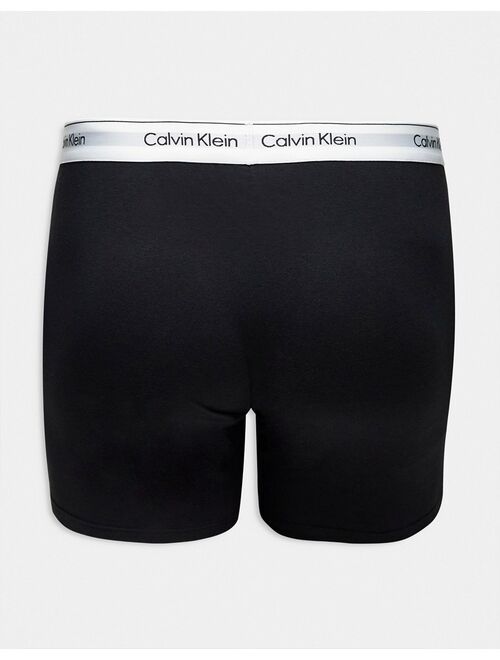 Calvin Klein Plus 3-pack boxer briefs in black, blue and gray