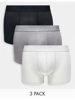 3-pack microfiber trunks in black and gray