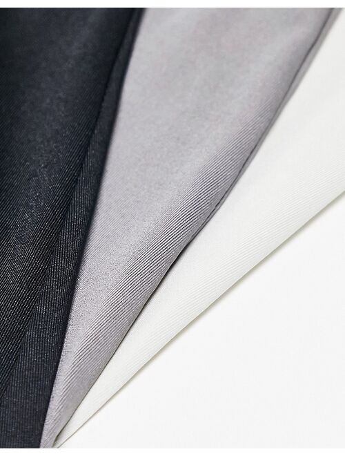 ASOS DESIGN 3-pack microfiber trunks in black and gray