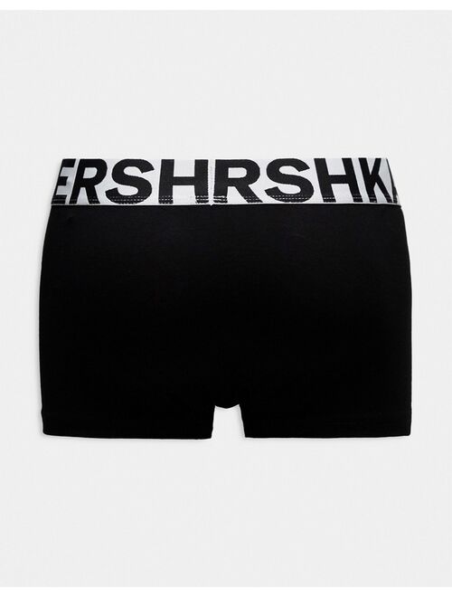 Bershka 3-pack contrast waistband boxers in black