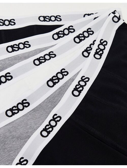 ASOS DESIGN 5-pack boxer briefs with branded waistband