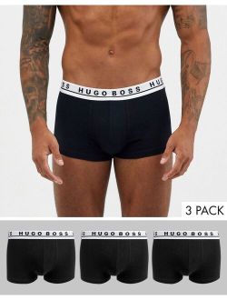 BOSS Bodywear 3 pack logo trunks in black