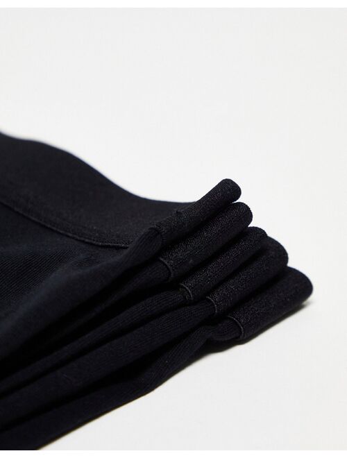 ASOS DESIGN 5 pack trunks in black cotton