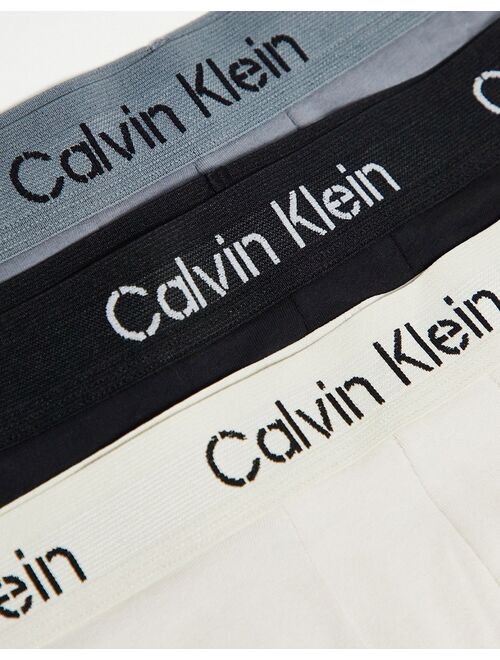 Calvin Klein 3-pack trunks in black, gray and off-white