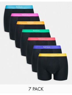 Paul Smith 7 pack color waistband trunks in black