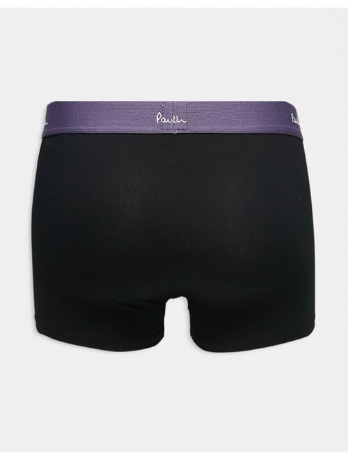 Paul Smith 3 pack color waistband trunks in black