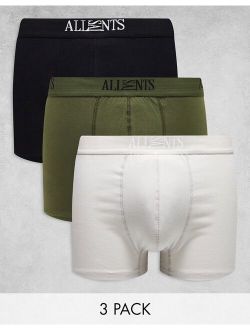 AllSaints 3-pack boxers in green/black/lblue