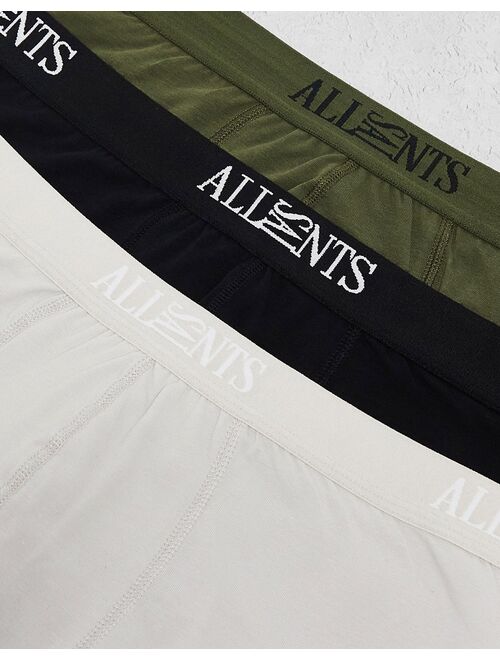AllSaints 3-pack boxers in green/black/lblue