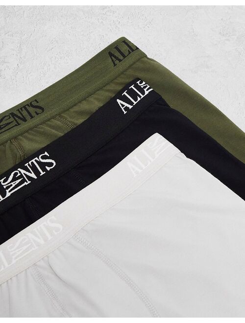 AllSaints 3-pack boxers in green/black/lblue