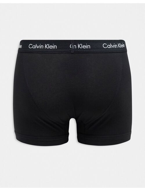 Calvin Klein cotton stretch 3-pack trunks in black