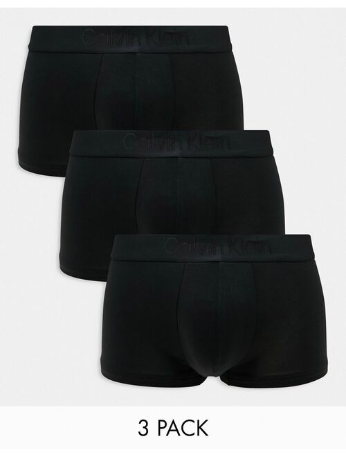Calvin Klein CK Black 3-pack low rise trunks in black