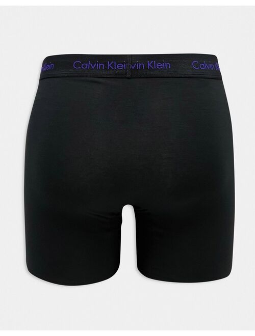 Calvin Klein 3-pack trunks with contrast logo waistband in black