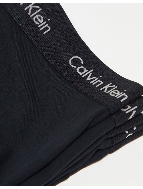Calvin Klein 3-pack low rise trunks with contrast logo waistband in black