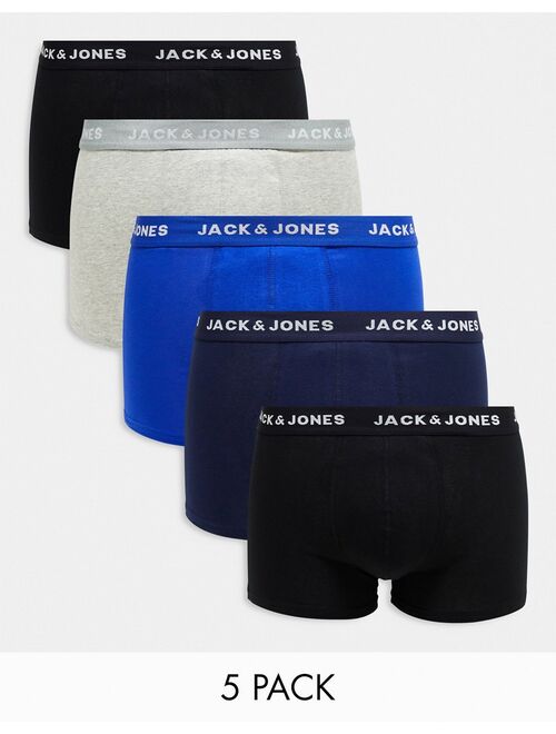 Jack & Jones 5 pack trunks in multi