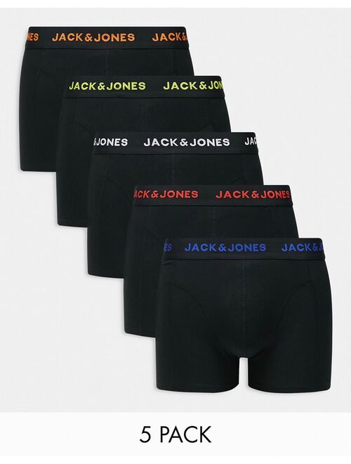 Jack & Jones 5-pack trunks in dark colors