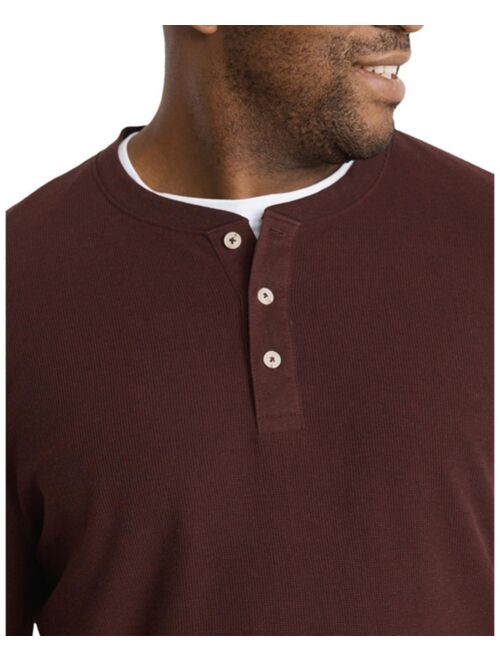 JOHNNY BIGG Mens Waffle Henley Long Sleeve Tshirt Big & Tall