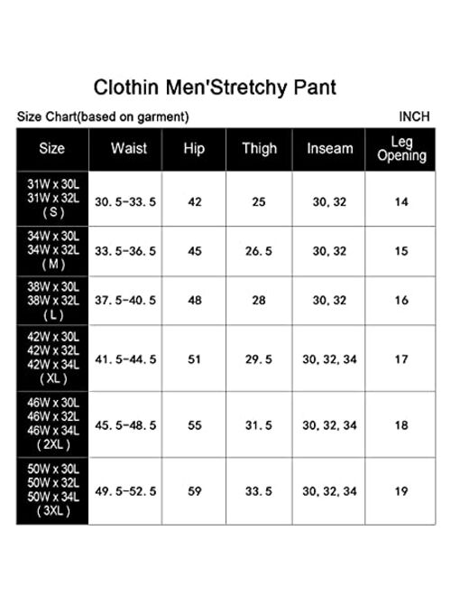 clothin Men's Elastic-Waist Travel Pant Stretchy Lightweight Pant Multi-Pockets Quick Dry Breathable