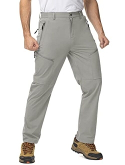TBMPOY Men's Lightweight Hiking Travel Pants 5 Zip Pockets Stretch Quick Dry Work Pant Cargo Outdoor Camping Fishing