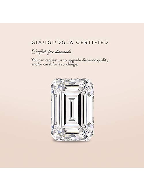 Diamondere Natural and Certified Gemstone and Diamond Engagement Ring in 14K White Gold | 0.25 Carat Infinity Knot Ring Size 4 to 9
