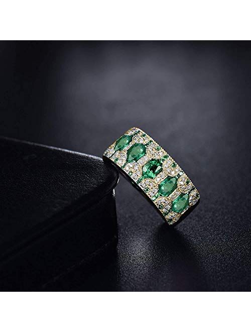 Lanmi 14k Rose White Yellow Gold Beautiful Natural Emerald Sapphire Ruby Engagement Rings Wedding Band for Women Promotion