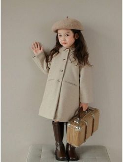 Young Girl Button Front Overcoat