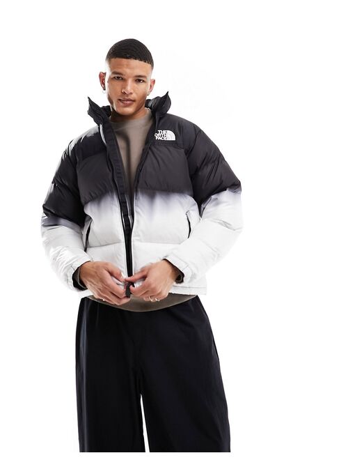 The North Face Nupste down puffer jacket in black and white
