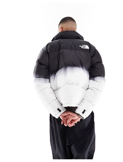 The North Face Nupste down puffer jacket in black and white
